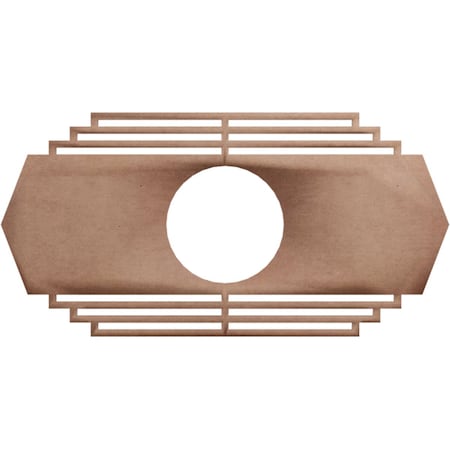Ekena Millwork Chrysler Wood Fretwork Pierced Ceiling Medallion, Wood (Paint Grade), 26"W x 13"H x 6 7/8"ID x 3/8"T CMWP26X13X0375CSMF